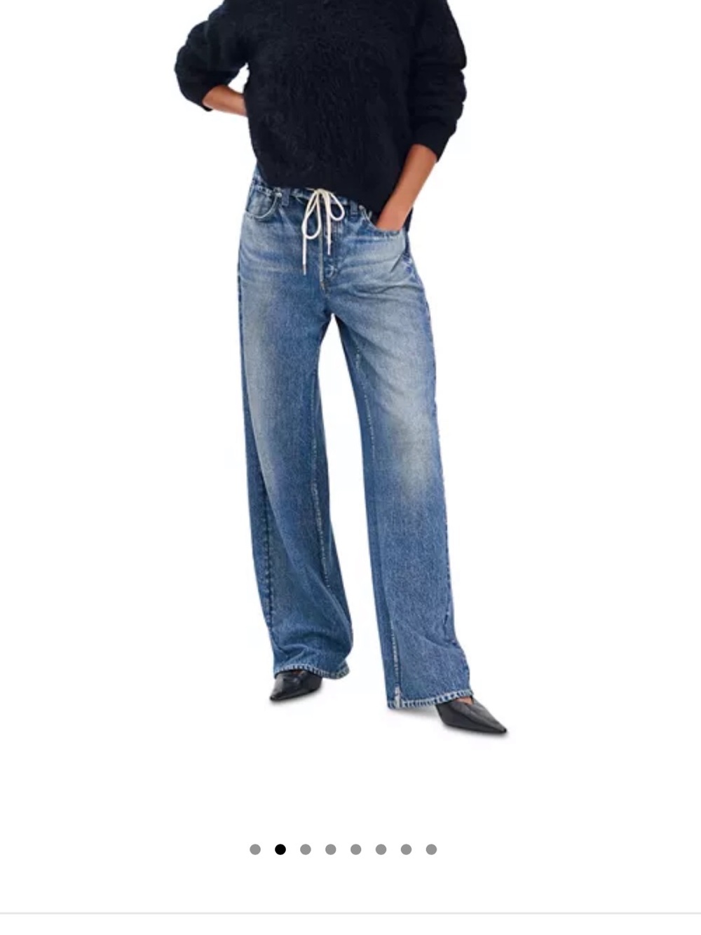 NWT Rag & Bone Miramar Terry Drawcord Wide Pant in Lakewood; Size S - Picture 2 of 10